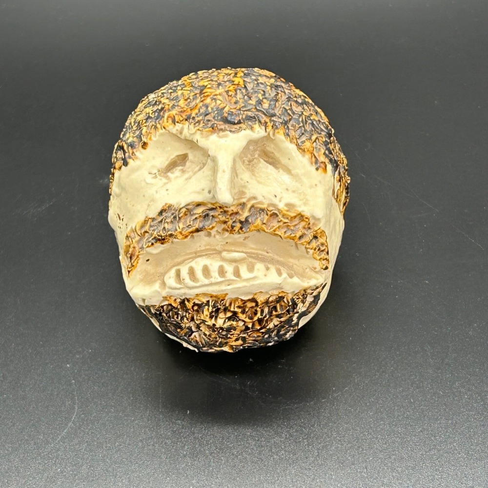 Ugly Face Head Pottery Scary‎ Face Signed Art Pottery